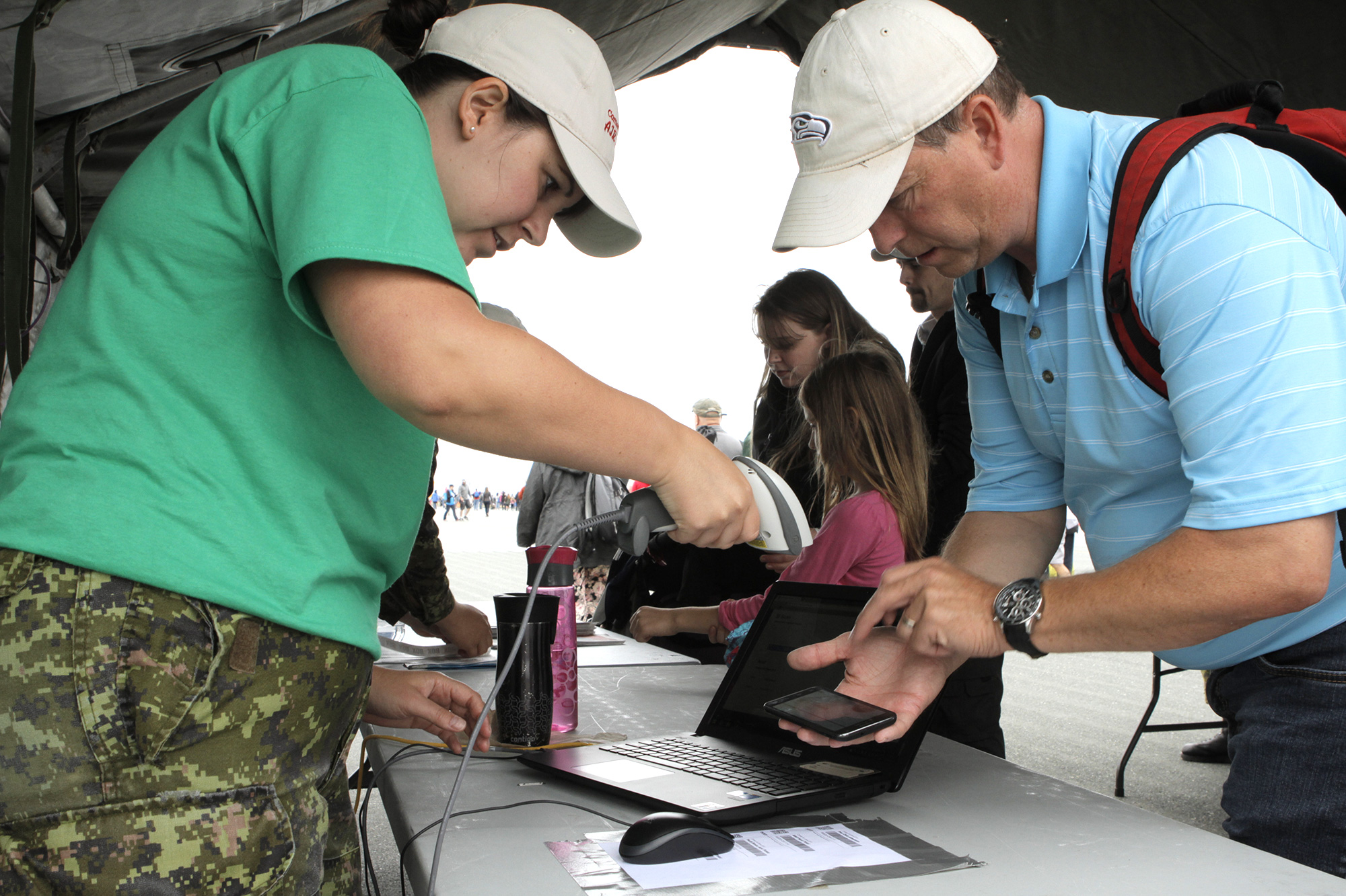 Admitting CFB Comox airshow guests with our old scanning gear